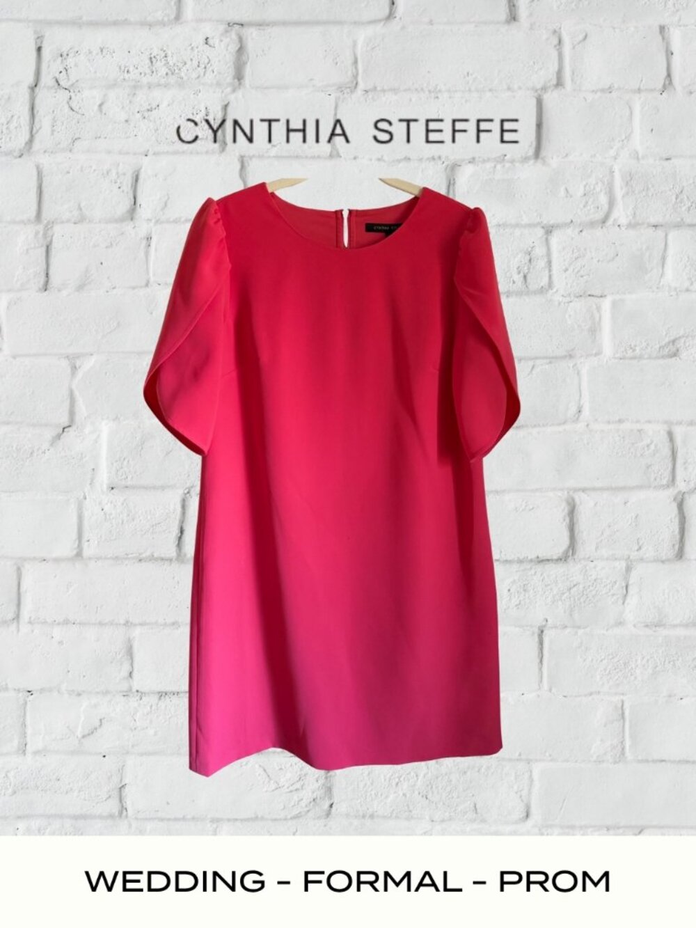 Cynthia Steffe Coral Pink Shift Dress Tulip Sleeve | Size 10